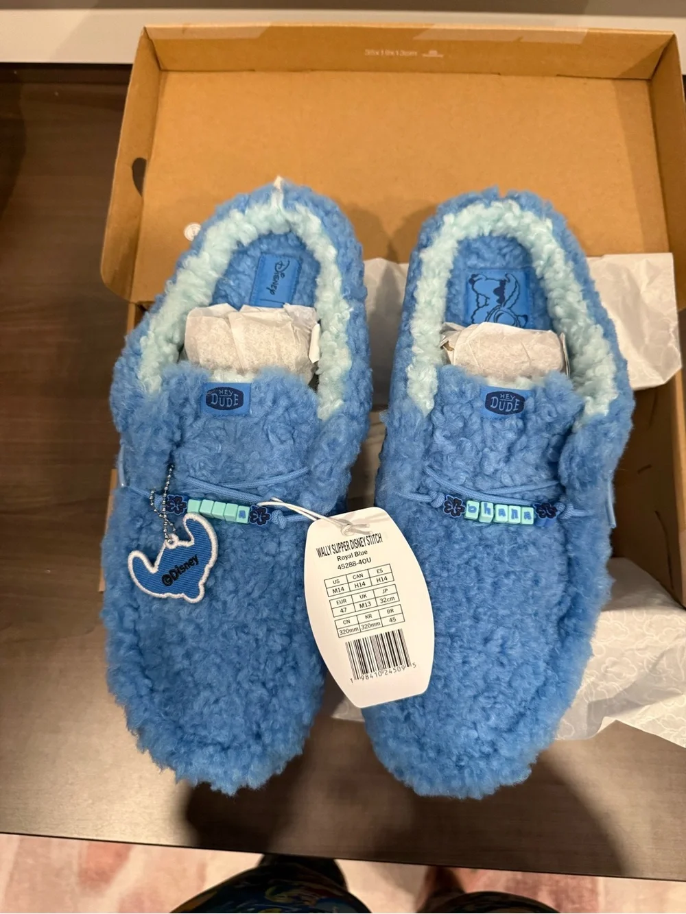 Hey Dude blue Fuzzy Slipper Shoes